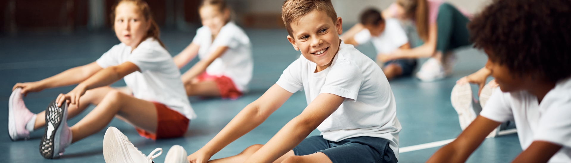 students stretching
